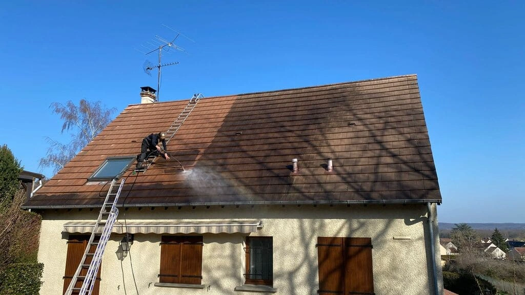 Nettoyage et démoussage de toiture à Étampes
